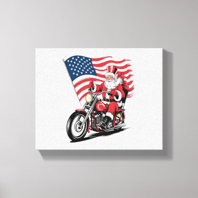 Lienzo Tío patriótico Sam Motorcycle (Anverso)