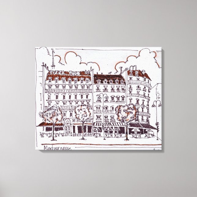 Lienzo Típico Haussmann | Boulevard Montparnasse, París (Anverso)