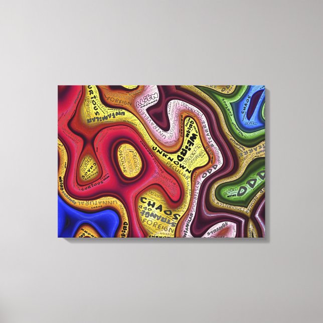 Lienzo Tipografía abstracta rara (Anverso)
