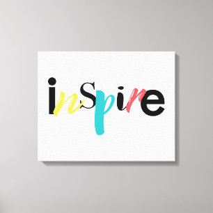 Lienzo Tipografía alegre, creativa, moderna de Inspire