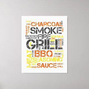 Lienzo Tipografía BBQ Grill Master