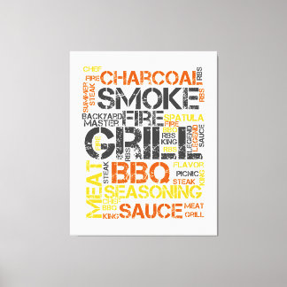 Lienzo Tipografía BBQ Grill Master