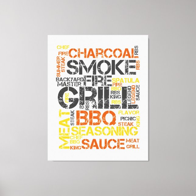 Lienzo Tipografía BBQ Grill Master (Anverso)