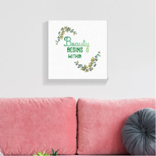 Lienzo Tipografía Botánica de Belleza