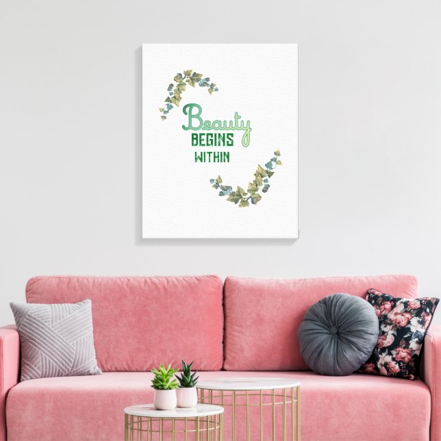 Lienzo Tipografía Botánica de Belleza (Insitu (Sala de estar))
