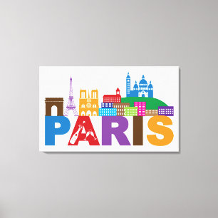 Lienzo Tipografía colorida de París, Francia el  