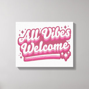 Lienzo Tipografía de bienvenida de color rosa para todas 