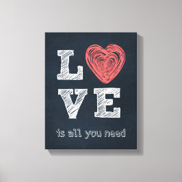 Lienzo Tipografía de citas de amor