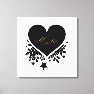 Lienzo Tipografía de hoja de oro de lujo Mi vida Corazón