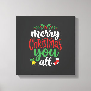 Lienzo Tipografía de vacaciones Feliz Navidad para todos