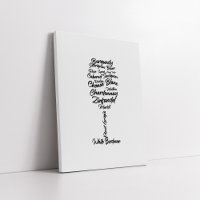 Tipografía de vino cursivo en blanco y negro II