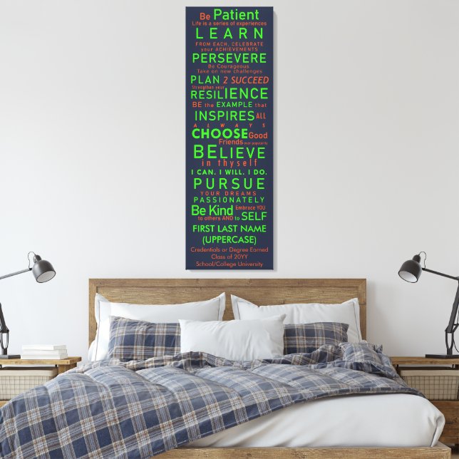 Lienzo Tipografía inspiradora personalizada para adolesce (Insitu(Dormitorio))