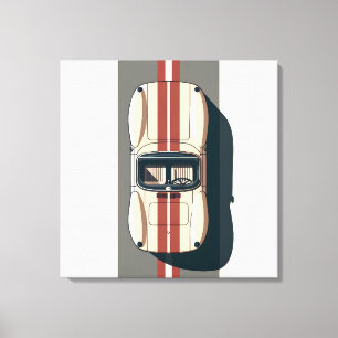Lienzo Tira minimalista de coche de carreras retro