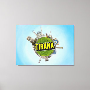 Lienzo Tirana pequeño planeta pequeño punto de referencia