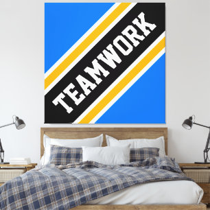 Lienzo Tiras de Carreras de inclinación negra azul brilla