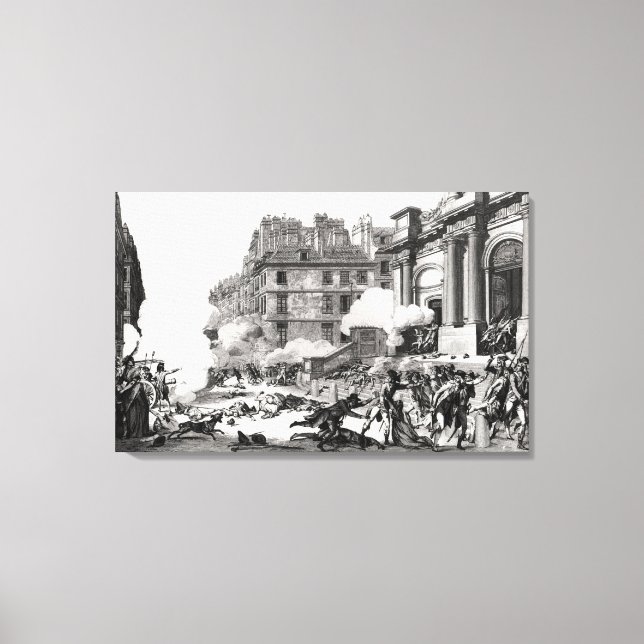 Lienzo Tiroteo antes de la iglesia St. Roch en París (Anverso)