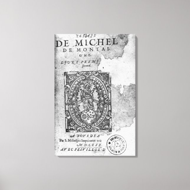 Lienzo Titular de la primera edición de 'Essais' (Anverso)
