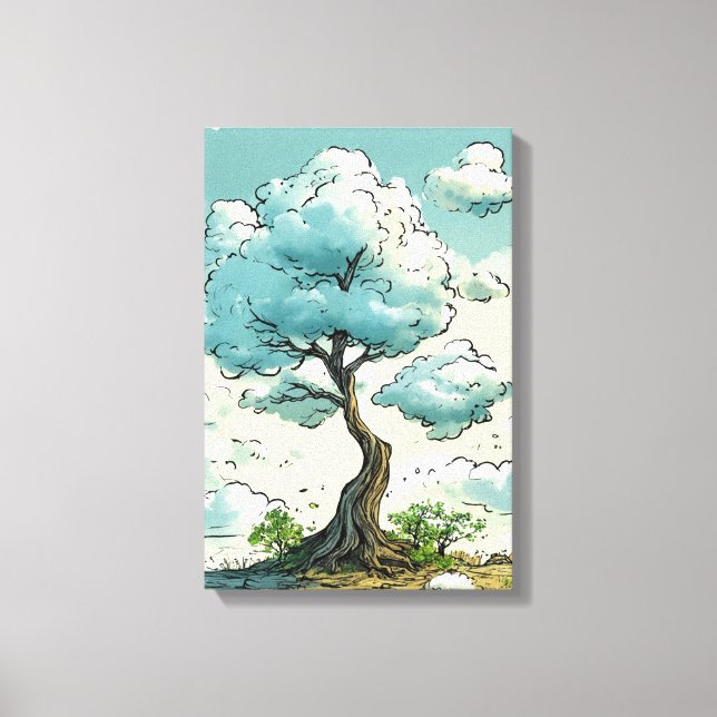 Lienzo Título: Árbol portador de nubes de pesadilla (Anverso)