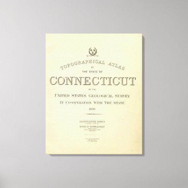 Lienzo Título Página Topo atlas Connecticut (Anverso)