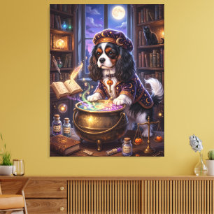 Lienzo Título: Perro Mago Cavalier King Charles Spaniel –
