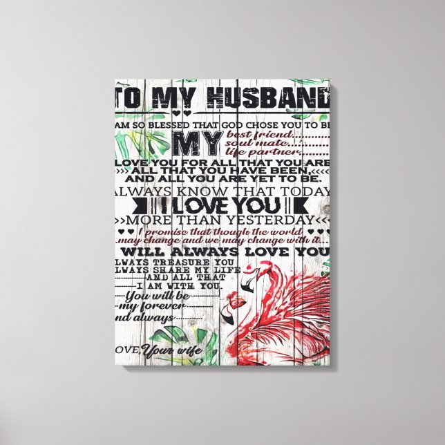 Lienzo To My Husband Present | Love Quotes Present | (Anverso)