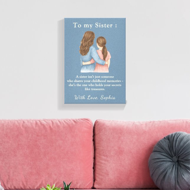 Lienzo To My Sister – Custom Photo Canvas Print (Insitu (Sala de estar))