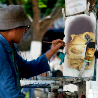 Lienzo Toad con pintura filosófica de disposición