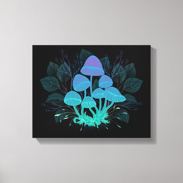 Lienzo Toadstools en Bushes (Anverso)