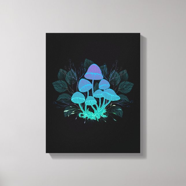 Lienzo Toadstools en Bushes (Anverso)