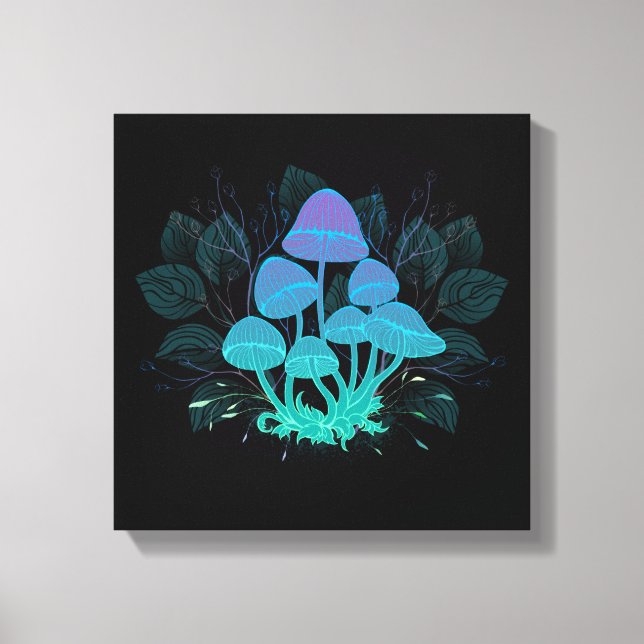 Lienzo Toadstools en Bushes (Anverso)