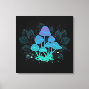 Lienzo Toadstools en Bushes