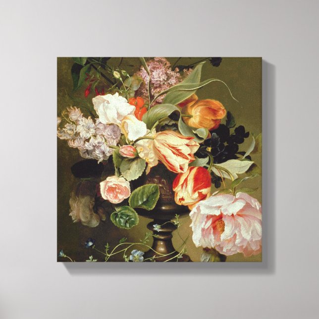 Lienzo Todavía la vida con flores (Anverso)
