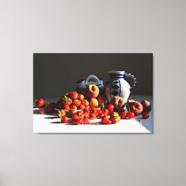 Lienzo Todavía la vida con fresas, melocotones y cerezas