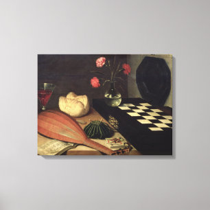 Lienzo Todavía vida con el tablero de ajedrez, 1630