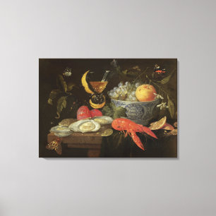 Lienzo Todavía vida con la fruta y los crustáceos, 1653