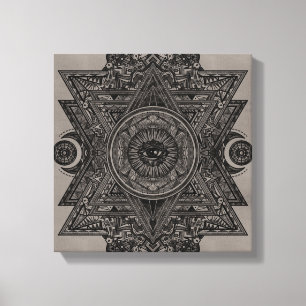 Lienzo Todo el ojo visto en el dibujo de geometría sagrad