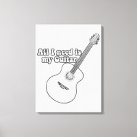 Todo lo que necesito es mi guitarra. blanco y negr