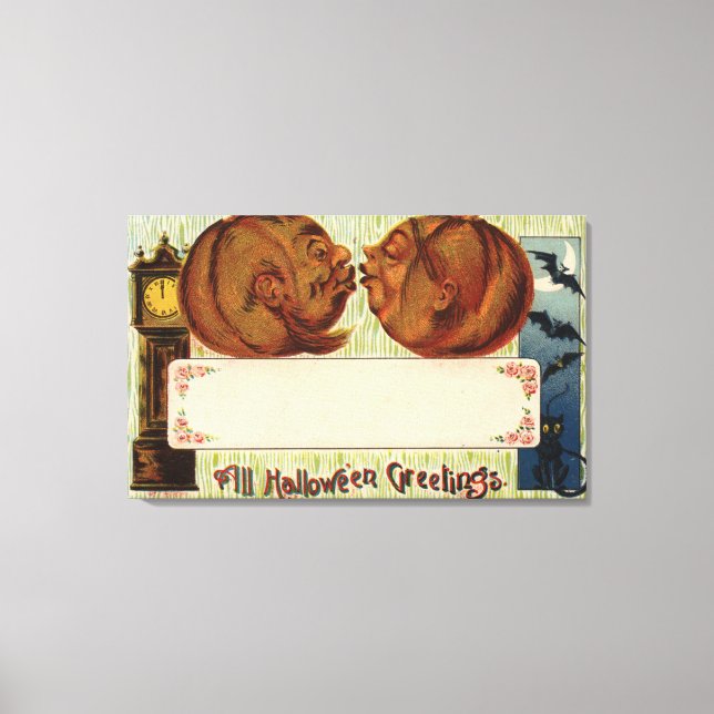 Lienzo Todos los saludos de HalloweenBesada de calabazas (Anverso)