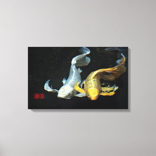Lienzo ©Togetherness in Love/Gold & Silver Koi Fish