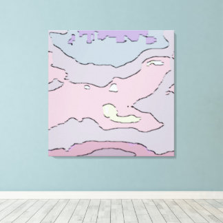 Lienzo Toile abstraite aux tons pastel oniriques | Rose t