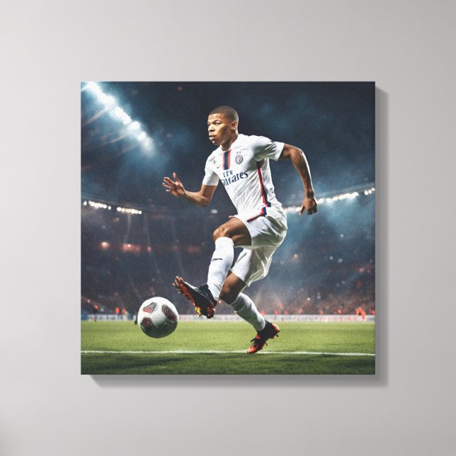 Lienzo Toile art abstrait Kylian Mbappé (Anverso)