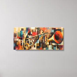 Lienzo Toile d'art abstrait trompette