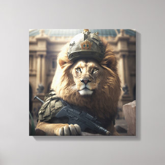Lienzo Toile Lion armé