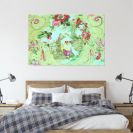 Lienzo Toile victoriano antiguo Rococo Estilo Sage Verde