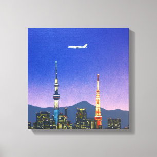 Lienzo Tokyo Japan Skyline 80's Hiroshi Nagai Art