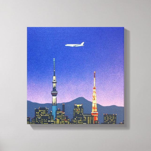 Lienzo Tokyo Japan Skyline 80's Hiroshi Nagai Art (Anverso)