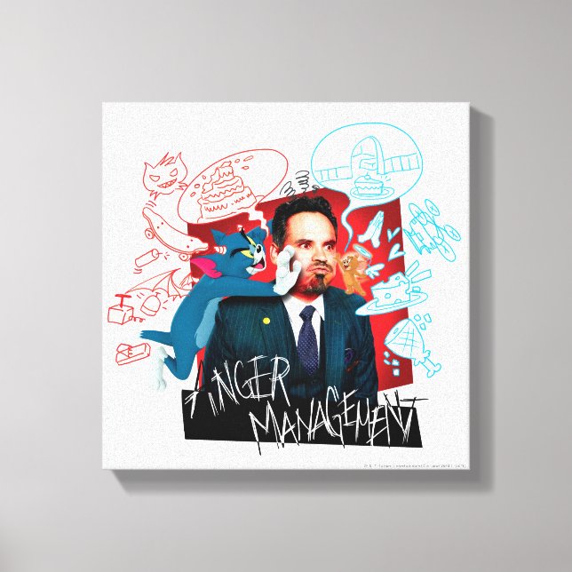 Lienzo Tom y Jerry con terraza - Gestión de la ira (Anverso)