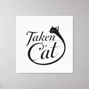 Lienzo Tomado por un gato, tipografía minimalista para am