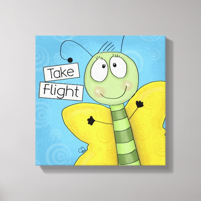 Lienzo Tomar mariposa de vuelo (Anverso)