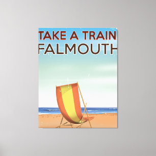 Lienzo Tome un tren Falmouth Cornwall cartel de vacacione